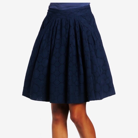 Calvin Klein Eyelet Aline Skirt in NAVY - Picture 1 of 3